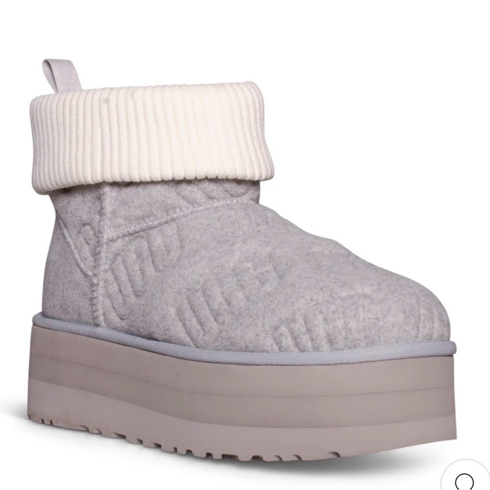 UGG Cream and Gray Platform Boots